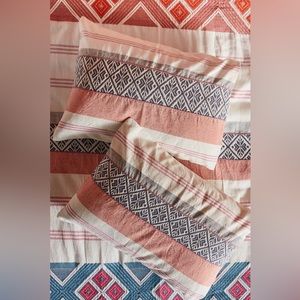 Anthropologie Woven Rosewood Standard Sham, Set of 2